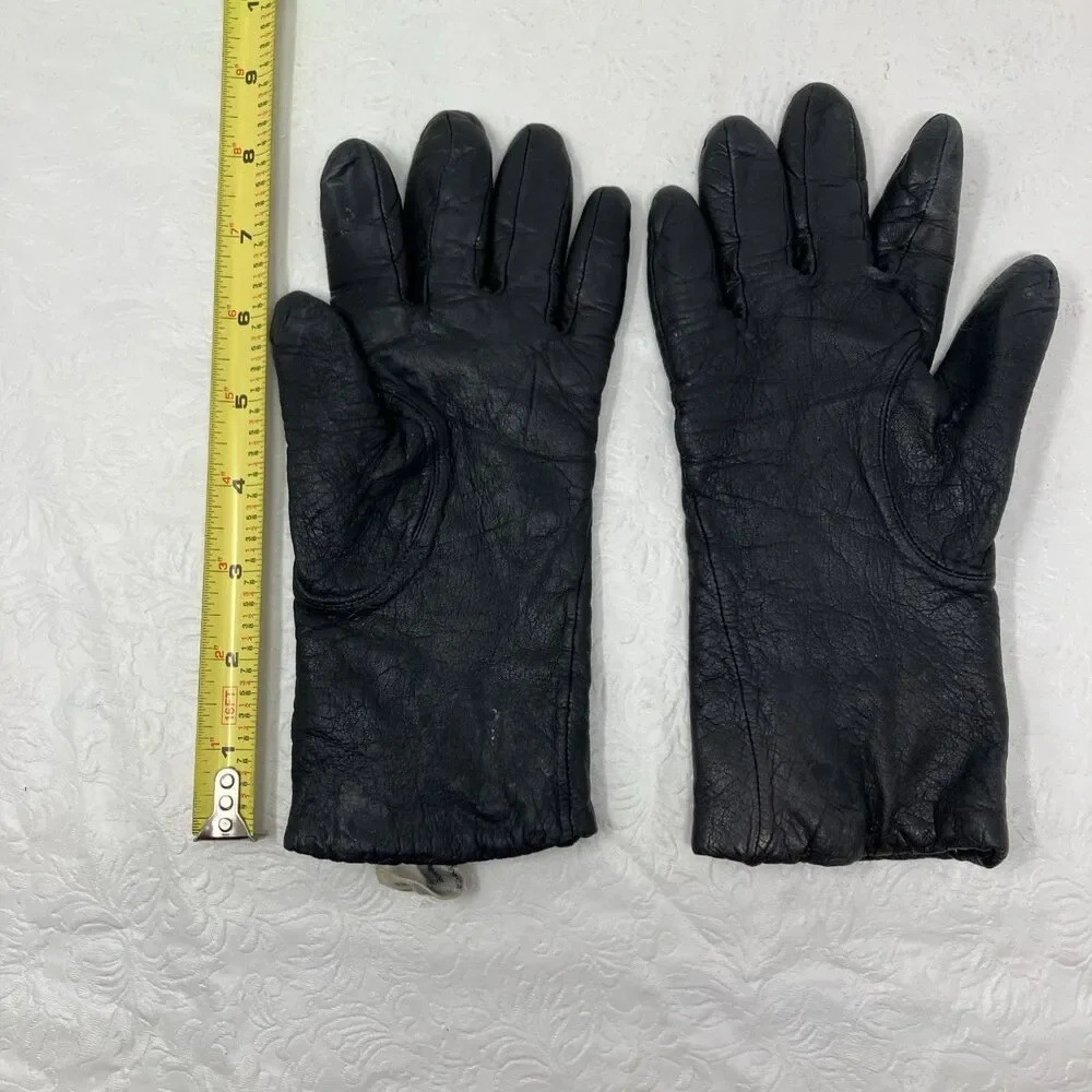Soft Black Leather Gloves CASHMERE lined Women’s Sz 7 Vintage Philippines